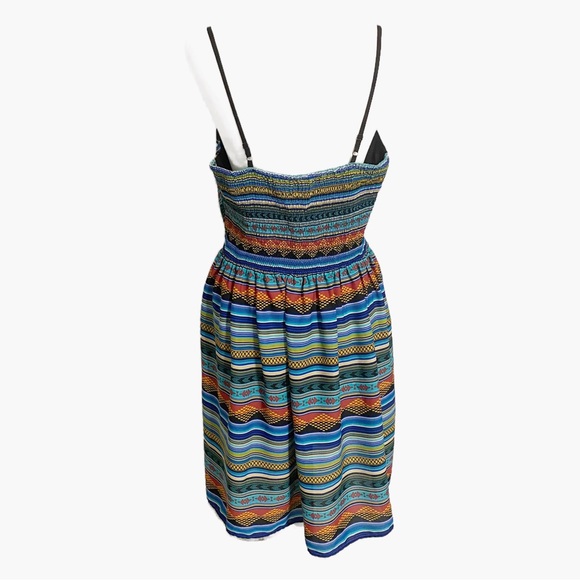 XHILARATION Multicolored Horizontal Stripe Spaghetti Strap Dress Size XXL - Picture 4 of 7